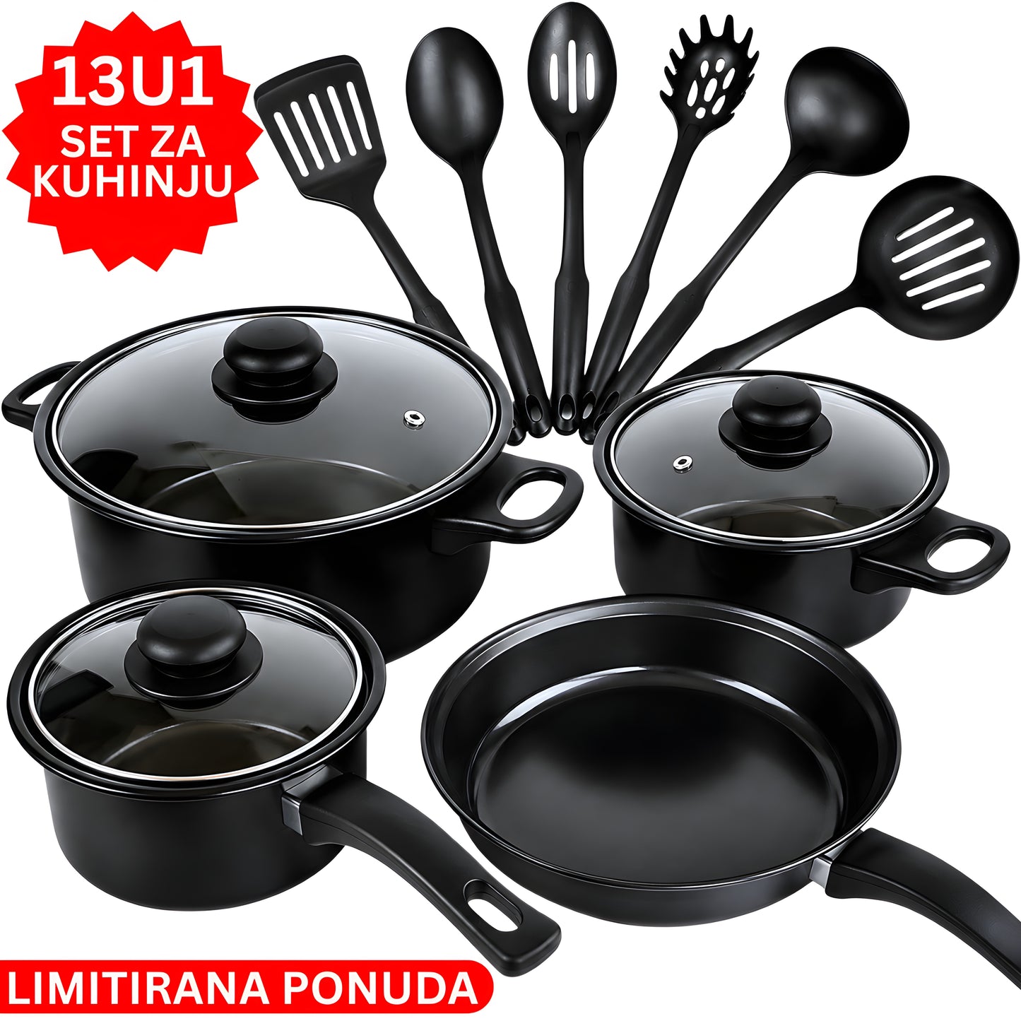 LeCRESTA™ Black - Set za Kuvanje od 13 Delova