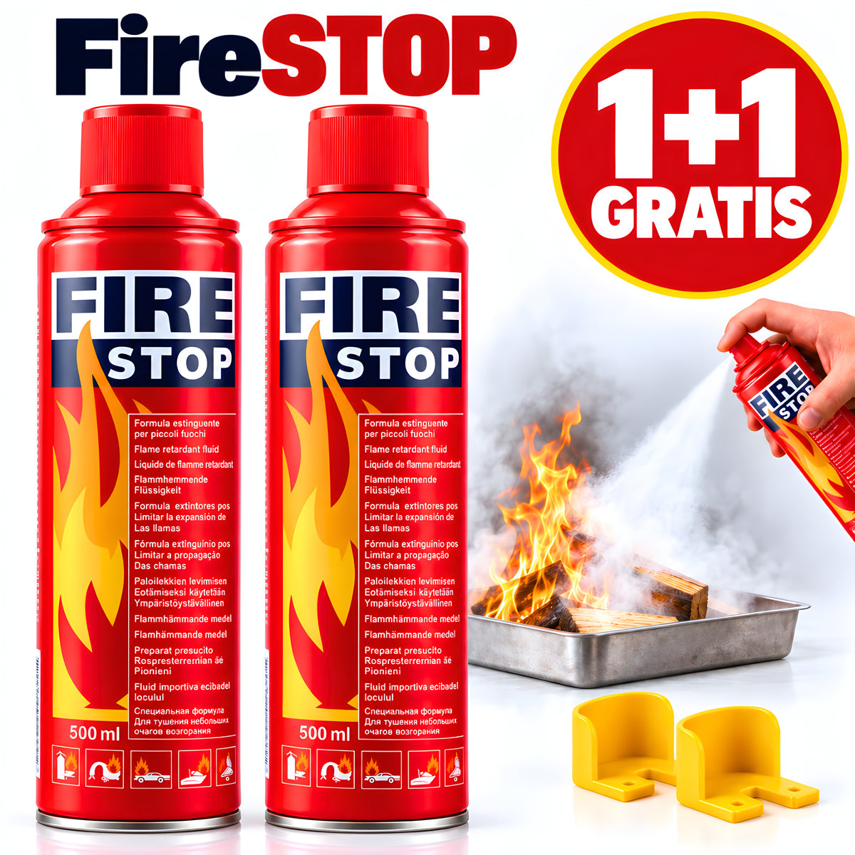 FireSTOP - Sprej za Gašenje Požara 1+1 GRATIS
