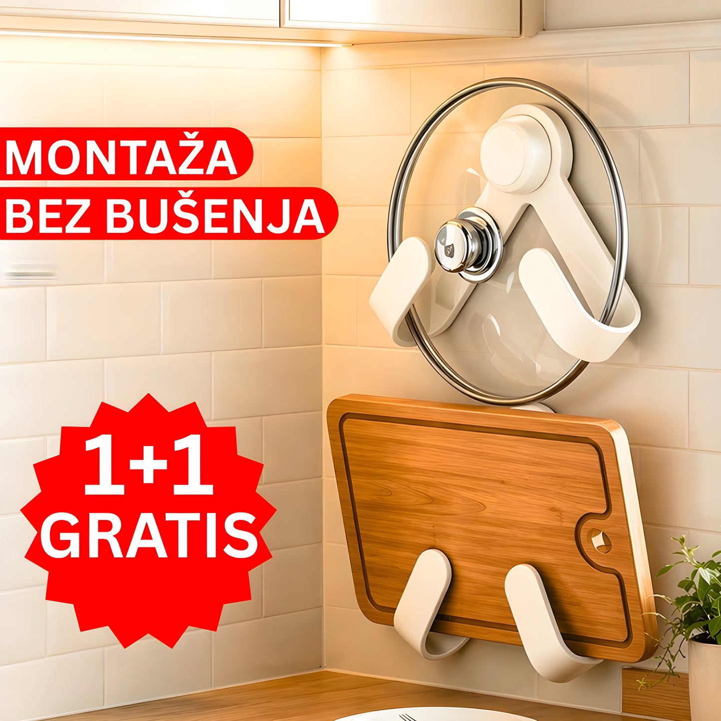 Vakuumski Kuhinjski Držač 1+1 GRATIS