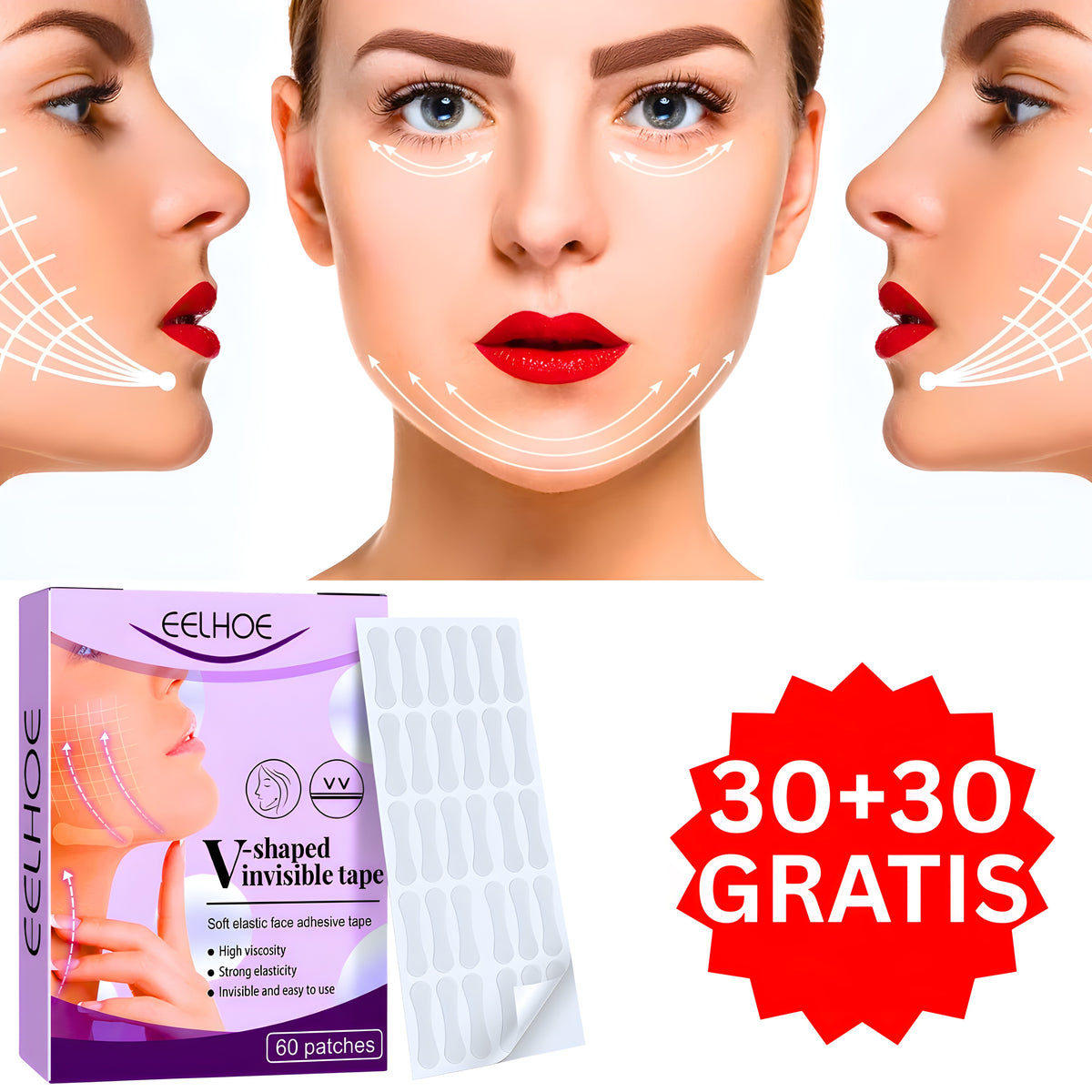 V Trakice za Zatezanje Lica 30+30 GRATIS